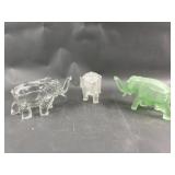 Indiana Glass Frosted Elephant Lidded Dishes