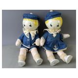 1950s Rattle Head Sailor Plush Dolls
