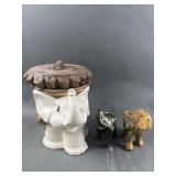 Ceramic Elephant Cookie Jar