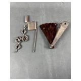 Silver Halmarked Antique Fan, Pencil & Match Case