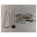 Vintage Silver Toned Costume Jewelry Assortment