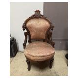 Antique Victorian Rococo Revival Carved Chair