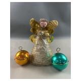 Vtg Reuge Swiss Musical Ornaments & Angel