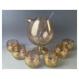Gold Fleck MCM Pitcher & Glasses