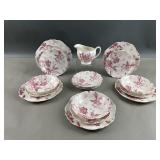 Vtg Tudor Rose Rose Pink by Meakin J & G Dishes