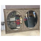 Vintage Ornate Louis XVI Style Double Oval Mirror