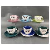 Hal Ghandour Anthropomorphic Tea Cups & Saucers
