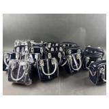 17 Mini Dark Blue Vinyl Bags Purses