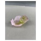 Signed Pink Crystal Daum France Trinket Dish