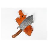 Handmade Damascus Steel Butcher Knife Q