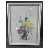 Numbered Lyn Snow Pink Mallow Water Color Print