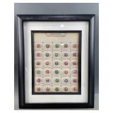 Framed US Commemorative Postage Stamp Buttons