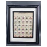 Framed US Commemorative Postage Stamp Buttons