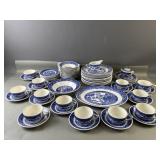 Vintage Cavalier USA Blue Willow Fine China Set