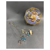 Reed & Barton Owl Necklace, Trinket Box & More