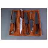 Handmade Damascus Steel Chef Knife Set Lot EE