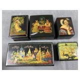 Vtg Hand Painted Russian Lacquer Box & More