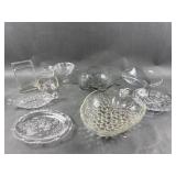 Vtg Jeannetle Ruffled Serving Bowl & More Glass