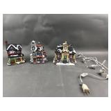 Vtg. Holiday Time Light Up Porcelain Hotel & More!