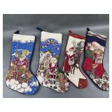 Vtg. Sferra Needle Point Christmas Stocking & More