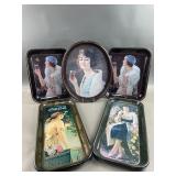 Vtg Coca-Cola Flapper Serving Trays
