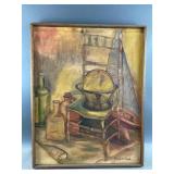 Framed G. Houthoofd Vtg Still Life Painting