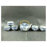 Blue & White Asian Tea Set Porcelain
