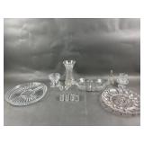 Vtg. Fostoria 3 Section Relish Dish & More Glass