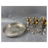 Vtg Falstaff Silver Plated Wine Goblets & More