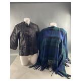 Tartan Pendleton Virgin Wool Shawl & Quilted Coat