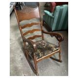 Vintage Ladder Back Rocking Chair