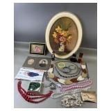 Vintage Costume Jewelry, Leather Belt & More