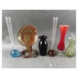 Vtg Calla Lily Blaun Glass & Unique Bud Vases