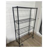 Black Rolling Wire Shelving Unit