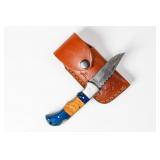 Handmade Damascus Steel Pocket Knife E