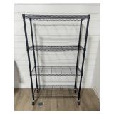 Black Rolling Wire Shelving Unit