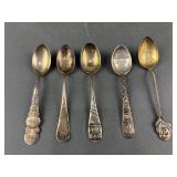 Antique & Vintage Sterling Silver Souvenir Spoons