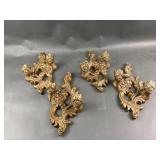 Vintage Hand Painted Ornate Wall Sconces