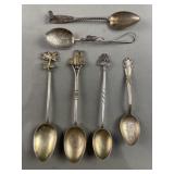 Antq & Vtg Sterling Silver Spoon Souvenir Spoons