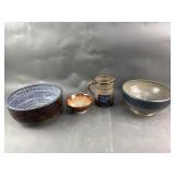 Handmade Pottery Textured Bowl & More!