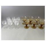 Orrefors Amber Glasses & Etched Wine Glasses