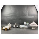 Vintage Heated Ceramic Bowl, Plated Serveware