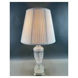 Vtg Lead Crystal Glass Table Lamp