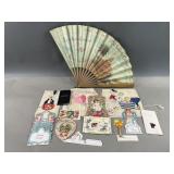 Antq Paper Valentines, Advertising Fan & Ephemra