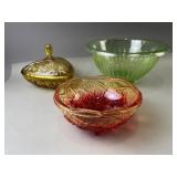 Uranium Bowl, Amberina Candy Dish & More