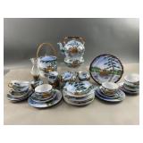 Vtg Kutani Japanese Porcelain Tea Set & More