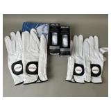 6 Golf Balls, 2 Med, 2 XL Leather Golf Gloves