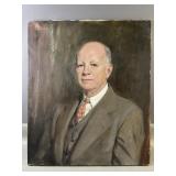 Signed Oil On Canvas Painting of A Man In A Suit