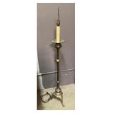 Vintage Brass Candlestick Base Floor Lamp