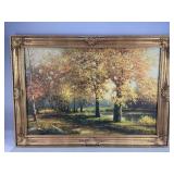 Vtg Signed "October Gold" Painting by Robert Wood